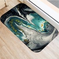 1 Pcs Marble Doormat Kitchen Carpet Anti-Slip Nordic Style Colorful Marble Map Velvet Bottom Door Floor Room Dustproof Mats