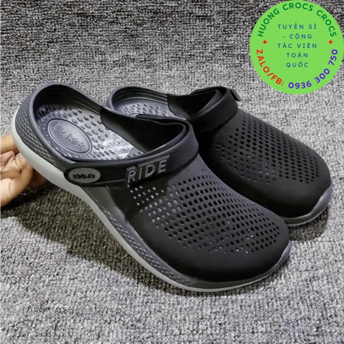 DÉP SỤC NHỰA ĐI MƯA CROCS LITERIDE 360 CLOG CHO CẢ NAM VÀ NỮ MÀU ĐEN |  