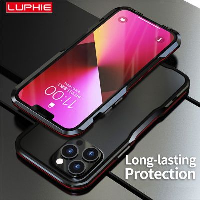 LUPHIE เคส iPhone 14 13 Pro Plus Max รุ่น Metal Bumper Aluminium Frame Protective Cover