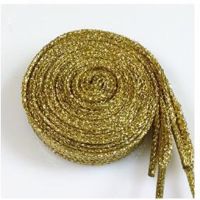 【LZ】►♘  Cadarços Brilhantes Glitter Gold para Sneaker Cadarços Cordas de Bootlaces 110 cm 1 Par