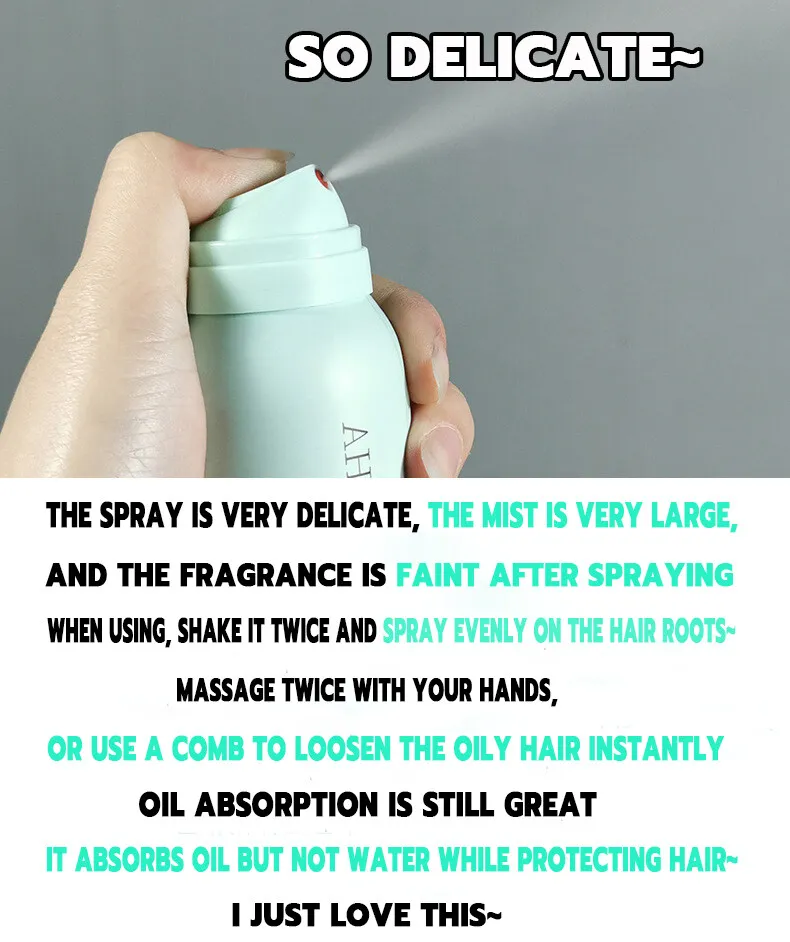💖Dry hair oil control spray Quickly fluffy Remove greasy Washing Free  Shampoo Floral spray 150ml