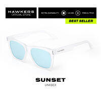 HAWKERS Air Matte Blue Chrome SUNSET Sunglasses for Men and Women. UV400 Protection. Official Product designed in Spain Asian Fit SUN02AF