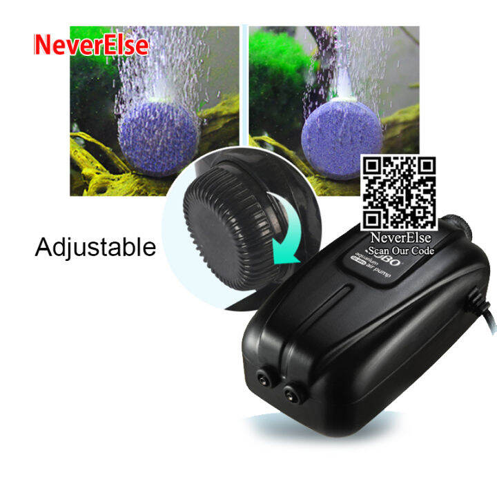 silent-adjustable-aquarium-air-compressor-oxygen-air-pump-for-aquarium-fish-tank-air-stone-hose-accessories-single-double-bubble