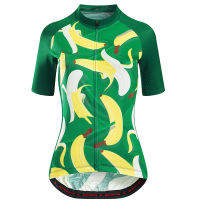 NEW Summer Woman Banana Cycling Jersey Green Shirt Short Sleeve Bicycle Clothing Sport Bike Wear Yellow