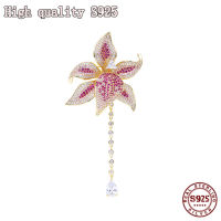 S925 Silver Needle, Fashion Jewelry, High-End Heavy Craft Color Zircon Womens Suit Accessories Flower Brooch