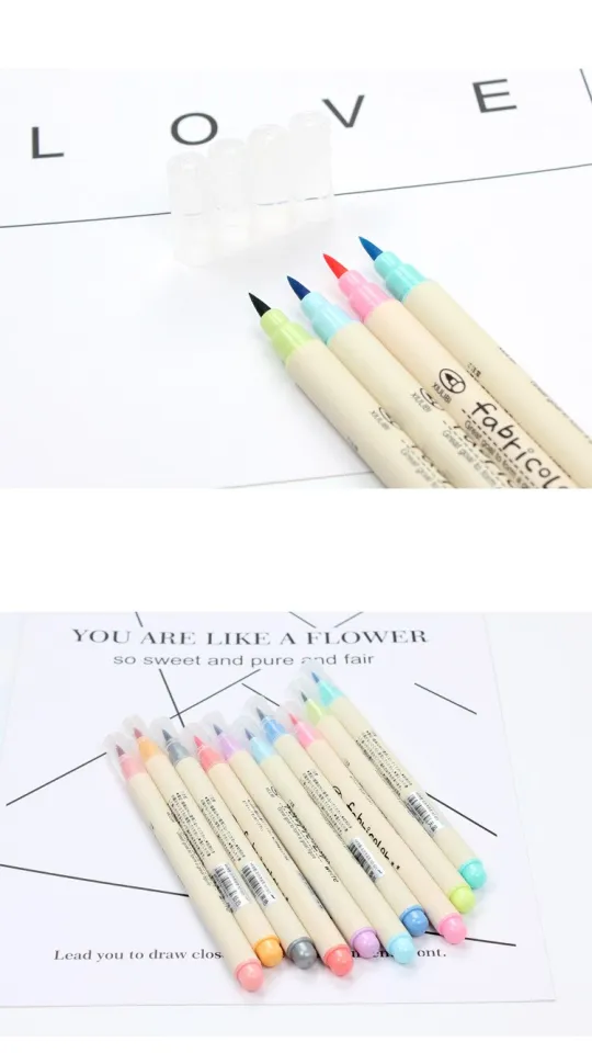 10 Colors Brush Pen Set Fabricolor Marker Pen Soft Tip Colour