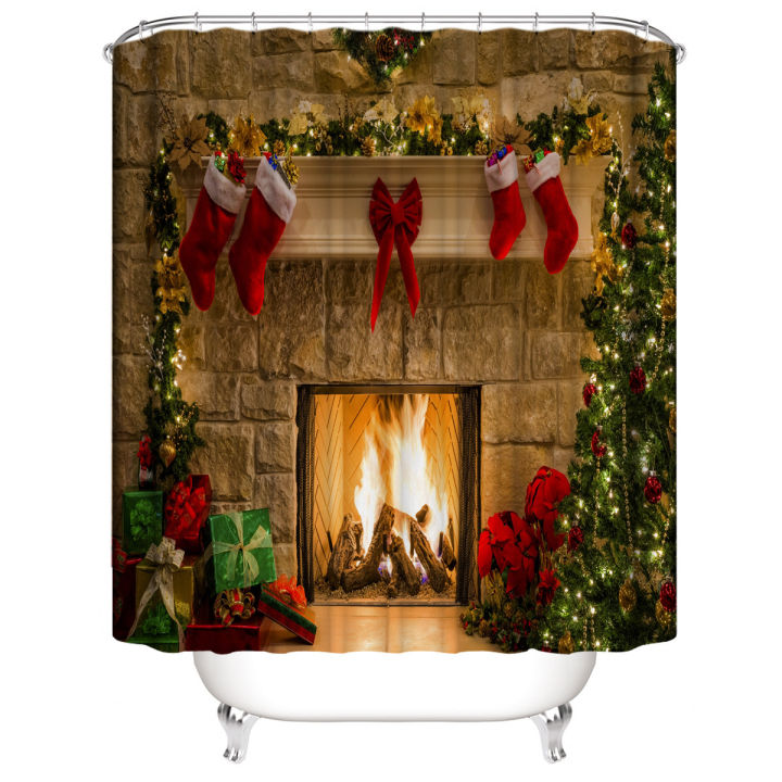 christmas-bathroom-set-supplies-mat-toilet-seat-cover-carpet-waterproof-curtain-merry-christmas-decorations-for-bath-room