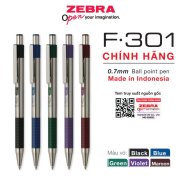Bút bi bấm kim loại Zebra F301 0.7 mực xanh Nhật Bản Chính hãng