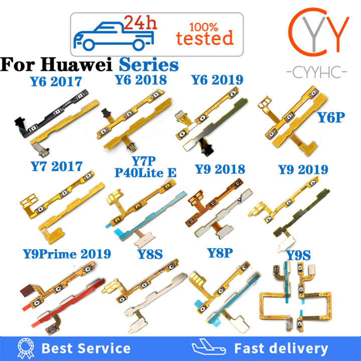 คุณภาพสูงสำหรับ-huawei-y5-y6-y7-pro-y9-prime-2017-2018-2019-y6p-y7p-y8p-y8s-y9s-2020-p40-lite-e-5g-p-smart-volume-ปุ่มสวิตช์เปิดปิดปุ่ม-flex-cable-replacement-parts