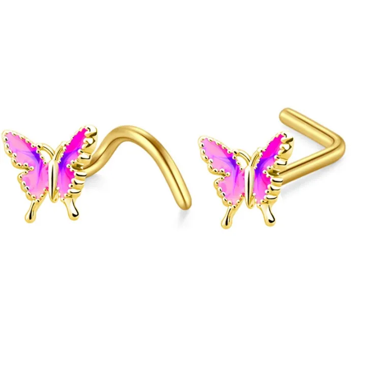 1piece-20g-stainless-steel-s-shaped-nose-studs-nose-ring-gold-color-zircon-butterfly-snake-screw-nose-stud-nose-piercing-jewelry