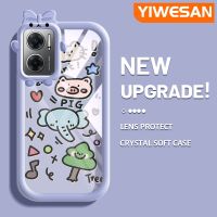 YIWESAN เคสสำหรับ Xiaomi Redmi 10 5G Redmi Note 11E 5G Redmi 11 Prime 5G เคสการ์ตูนสัตว์ช้างหมูสีสันสดใสกล้องมอนสเตอร์ขนาดเล็กนิ่มสำหรับเลนส์ปิดคลุมป้องกันการกระแทกซิลิโคนใสเคสโทรศัพท์แบบใส