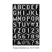 42x ตัวอักษรตัวอักษรลายฉลุสัญลักษณ์ตัวเลขแม่แบบตกแต่งบ้าน DIY นำกลับมาใช้ใหม่ศิลปะสำหรับภาพวาดป้ายไม้กระดานดำผนัง-LUIZU STORE