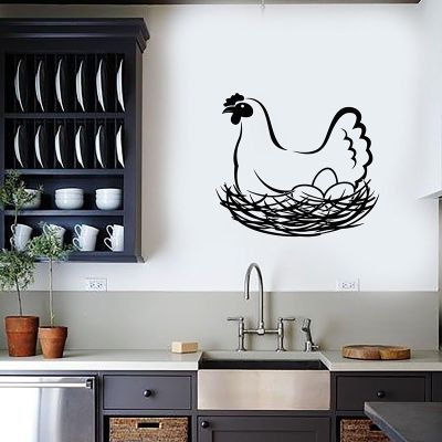 [24 Home Accessories] สร้างสรรค์ไก่ไข่ไวนิลรูปลอกผนังตกแต่งบ้านครัวรังฟาร์มสัตว์สติ๊กเกอร์ติดผนังห้องรับประทานอาหารตกแต่งผนัง P444