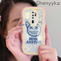 เคส Chenyyyka สำหรับ OPPO A5 2020 A9 2020เคสการ์ตูนแฟชั่นอินเทรนด์สีสันสดใสลายคลื่นขอบเคสโทรศัพท์แบบใสซิลิโคนนิ่มเคสกันกระแทกเคสโปร่งใสป้องกันเลนส์กล้อง