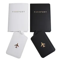 Solid Airplane Passport Cover Luggage Tag Couple wedding Passport Cover Case set Letter Travel Holder Passport Cover CH25LT42