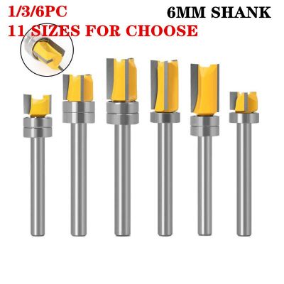 1PC 6mm Shank Template Trim Hinge Mortising Router Bit Straight End Mill Trimmer ทําความสะอาด Flush Trim Woodworking Tenon Cutter