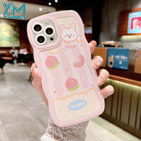 YiaMia เคสโทรศัพท์หมีโชคดีสำหรับ iPhone 14 13 12 11 Pro Max XR XS X 8 7 SE 2020เคสกระต่ายน่ารักฝาหลังกันกระแทกซิลิโคนนุ่มหลากสีเคสโทรศัพท์ขอบคลื่น