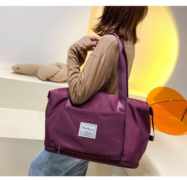 baifa-shop-กระเป๋าเดินทาง-กระเป๋าอเนกประสงค์-กระเป๋าฟิตเนส-ผ้ากันน้ำ-ยืดขยายได้พับเก็บได้สีสวยสินค้าตรงปก-t007