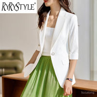 RYRYSTYLE 2023ใหม่กางเกงสูทมืออาชีพแขนยาวปานกลางสำหรับผู้หญิงเสื้อสูท8920สำหรับสัมภาษณ์