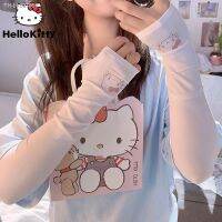 ℗ Hello Kitty Uv Solar Arm Sleeves For Women Summer Cute Ice Silk Sun Protection Covers 1 Pair Sport Cycling Anti-sunburn Sleeve