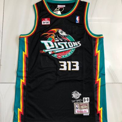 2020 New New Pistons NBA Detroit #313 SHADY Slim Shad Eminem Full Density Embroidery Basketball Jerseys Black Jersey