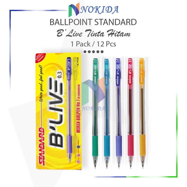 Nokida Ballpoint Standard B'live [1 Pak] / Bulpen Bolpen Ball Pen ...