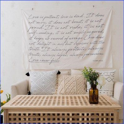 【CW】✌  Ins Tapestry English Letters Background Wall Hanging Blanket for Room Dorm Bedside Tapestries