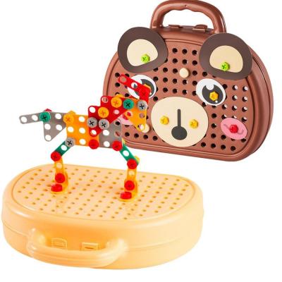 Kids Drill Set Toy 203pcs Electric Drill Puzzle Toy Assembly DIY Electric Drill And Screw Design Mosaic Art Puzzle Drilling Toy STEM Building Toys Screwdriver Set for Kid 3--8 Years Old responsible