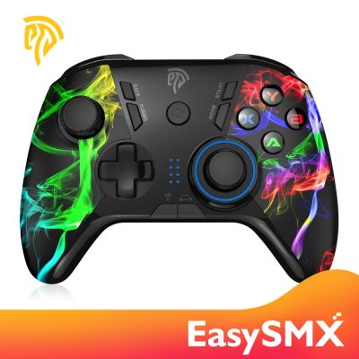 EasySMX SL-9110 2.4G wireless controller with receiver, 5-speed adjustable LED and dual vibration feedback, Turbo, 4 programmable buttons, suitable for supporting PS3/OTG features of Android phones and tablets /PC/ TV, TV box(COLORFUL)