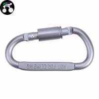 D-Shaped อลูมิเนียมอัลลอยด์ Carabiner สกรูล็อคตะขอคลิปพวงกุญแจกลางแจ้ง