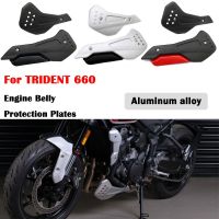 ☈๑﹍ Motorcycle Aluminum Engine Guards Fit For Trident 660 2021 Trident660 Accessories Engine Belly Protection Plates Kit Engine Bell