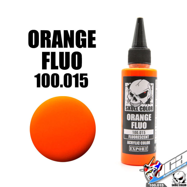 SKULL COLOR 100.015 ORANGE FLUO ACRYLIC COLOR 60ML FLUORESCENT PAINT สีอะครีลิกสำหรับพลาสติก โมเดล VCA GUNDAM