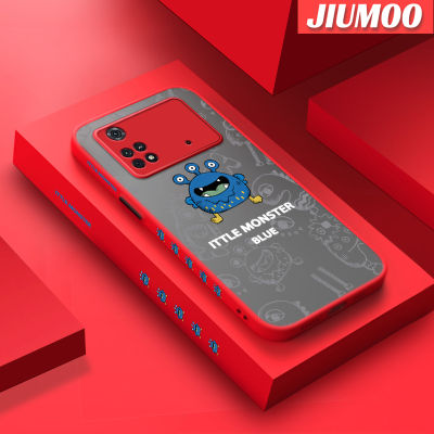 เคส JIUMOO สำหรับ Xiaomi Poco X4 Pro 5G Poco M4 Pro Poco เคส C40ลายการ์ตูน Little Monster Fashion เคสโทรศัพท์เนื้อแข็งกันกระแทกรูปแบบขอบซิลิโคนเคสนิ่มป้องกันเลนส์กล้องคลุมทั้งหมด