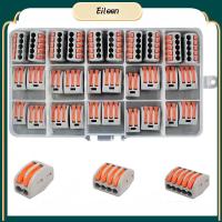 EILEEN 30Pcs 2 3 5พอร์ต รวมขั้วต่อไฟฟ้า สีส้มสีส้ม ชุดน็อต ตัดการเชื่อมต่ออย่างรวดเร็ว ขั้วต่อสายคันโยก การเชื่อมต่อที่รวดเร็ว