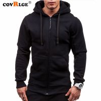 Covrlge Men Hoodies Jacket Spring Drawstring Zipper Hooded Sweatshirt Male Long Sleeve Pocket Pullover Autumn Hoodie Coat MWW145