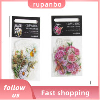 RUPANBO039392692 160PCS สีชมพูอมชมพู สติกเกอร์ติดผนัง สัตว์เลี้ยงสำหรับสัตว์เลี้ยง สีขาวขาว สติ๊กเกอร์วินเทจ 160ชิ้นค่ะ สติ๊กเกอร์รูปดอกไม้ ดีไอวาย