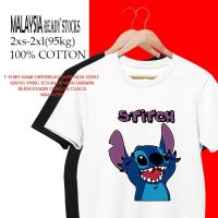 【New】[T-SHIRT PEREMPUAN LELAKI] BAJU DISNEY COMEDY STITCH KARTUN TSHIRT WOMEN MEN WANITA KAIN COTTON Oversize Plus Size Tee