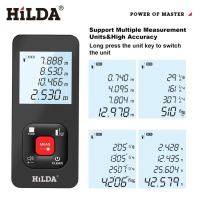 【jw】✽๑◆  50/100/120M Handle Distance ±2mm Accuracy Multifunction Measure Ruler Distance/Area/Volume