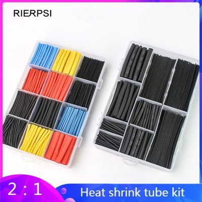 Bagged/boxed 2：1 Thermoresistant Tube Heat Shrink Wrapping Kit  Thermoresistant Shrinking Tubing Assorted Wire Cable Cable Management