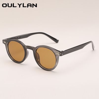 Oulylan Classic Round Sunglasses Men 2022 New Round Frame Fashion Brand Designer Green Yellow Driving Sun Glasses Male Shades