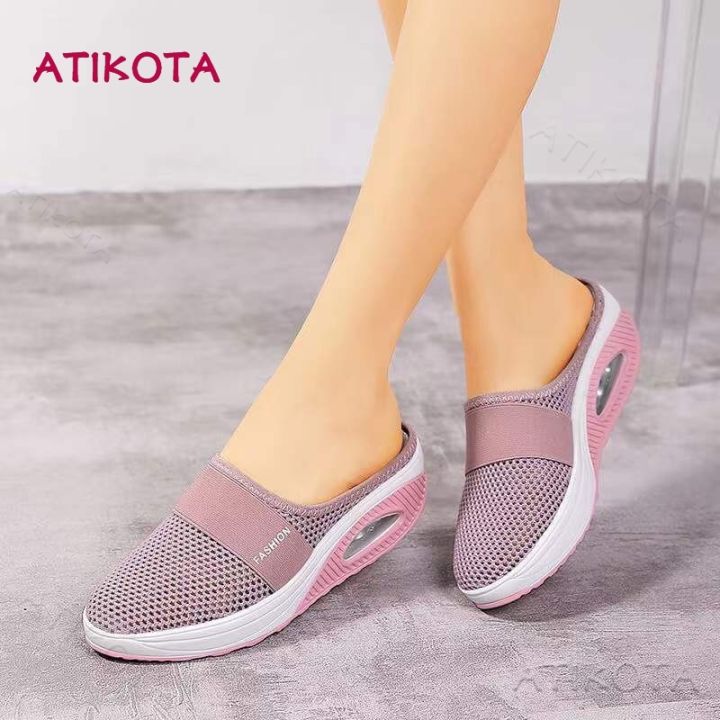 atikota-รองเท้าสลิปออน-ลําลอง-ระบายอากาศ-เบา-เหมาะกับใส่ทํางาน-สําหรับผู้หญิง