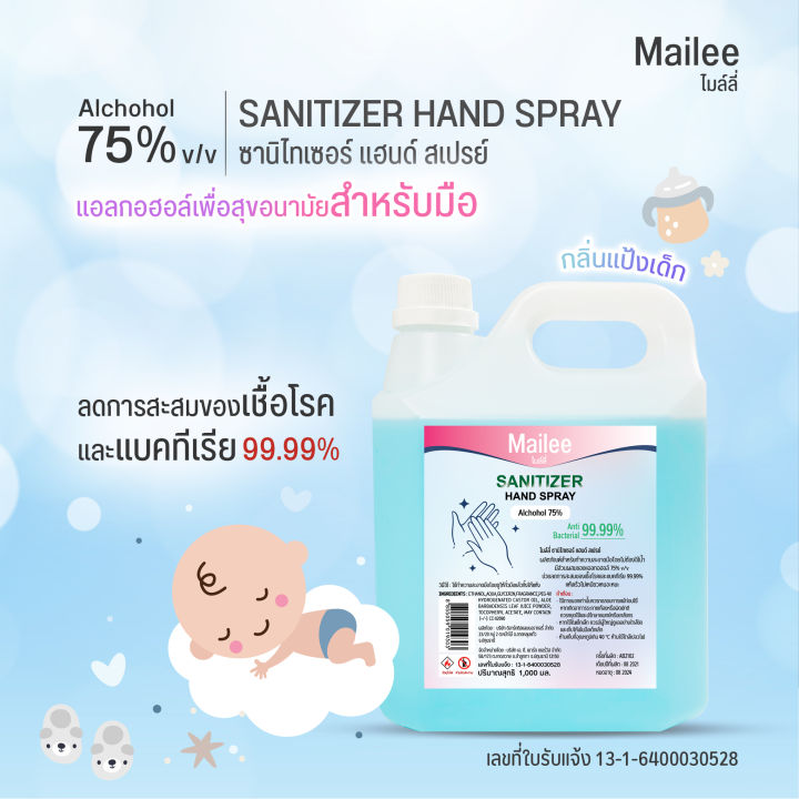 mailee-zanitizer-hand-spray-แอลกอฮอล์เพื่อสุขอนามัยสำหรับมือ
