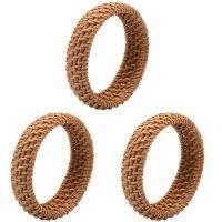 3X Ethnic Style Hand-Woven Rattan Bracelet Simple Big Round Rattan Bracelet Ladies Jewelry