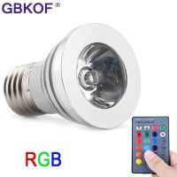 【New release】 E27 RGB LED 16สีไฟ3วัตต์ E14 MR16 GU10 RGB หลอดไฟ Led โคมไฟจุด Multicolor ที่มีการควบคุมระยะไกลพรรคตกแต่ง