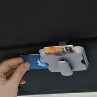 ❧┋❄ Automobile Card Holder Car Sun Visor Mounted Type Card Organizer Auto ABS Plastic Card Slot Bracket Car Interior Accessories