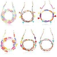 2022 New Colorful Beads Thread Tassel Glasses Chain Bohemian Retro Acrylic Readingglasses Eyewear Mask Strap Accessories