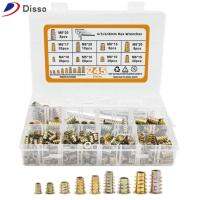 DISSO 245Pcs สังกะสีอัลลอยด์ เม็ดมีดเกลียวสำหรับไม้ M4 M5 M6 M8 ที่ใส่ไม้ พร้อมประแจหกเหลี่ยม ขั้วต่อสลักเกลียว ชุดเฟอร์นิเจอร์ไม้