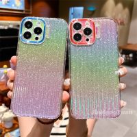 Suitable For Gradual Glitter Colorful Rainbow Case for IPhone 14 13 12 Pro Max Plus Hidden Bracket Protective Cover