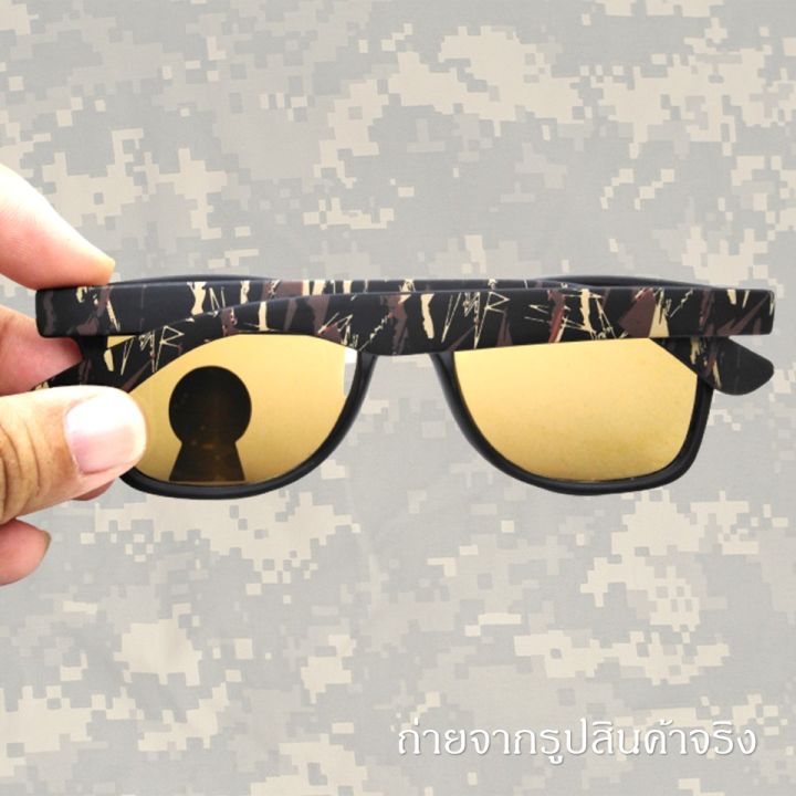 แว่นลายพราง-แว่นกันแดดทหาร-แว่นสีน้ำตาล-แว่นตากันแดดป้องกัน-uv400-แว่น-เท่ๆ-ลายพราง-งานดีตรวจสอบสินค้าก่อนส่ง-รุ่น-1710