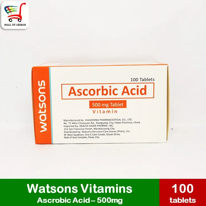 [Product of Watsons] Ascorbic Acid / Vitamin C – 500mg (100 tablets per ...